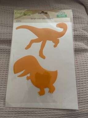 Crafter's Square Orange Dinosaur Iron-On Stickers - 2 Pack
